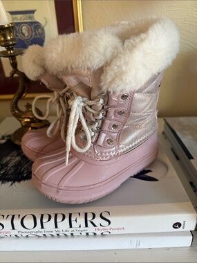 London Fog Pink Glitter Girls Winter Boots